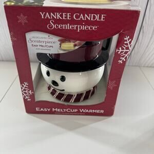 SNOWMAN Yankee Candle Scenterpiece Meltcup Warmer Easy Melt Cups NOS WINTER